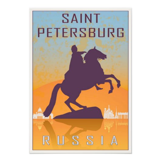 Saint Petersburg vintage poster フォトプリント (正面)