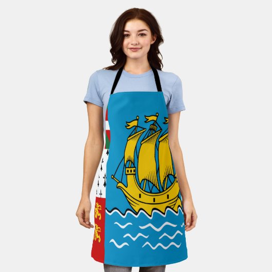 Saint Pierre and Miquelon Flag エプロン (着用した状態)