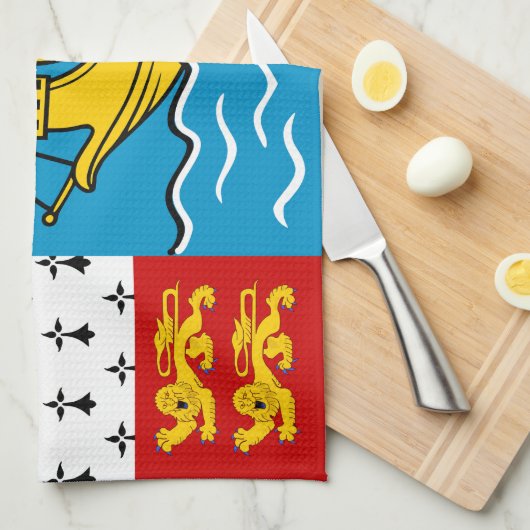 Saint Pierre and Miquelon Flag キッチンタオル (四つ折り)