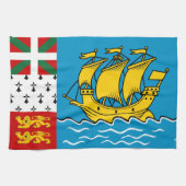 Saint Pierre and Miquelon Flag キッチンタオル (横)