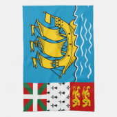 Saint Pierre and Miquelon Flag キッチンタオル (縦)