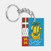 Saint Pierre and Miquelon Flag キーホルダー (正面左)