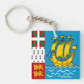 Saint Pierre and Miquelon Flag キーホルダー (正面)