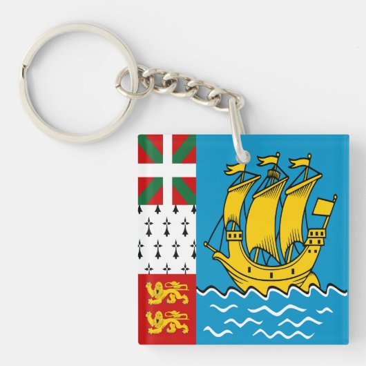 Saint Pierre and Miquelon Flag キーホルダー (正面)