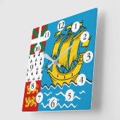 Saint Pierre and Miquelon Flag スクエア壁時計 (傾斜)