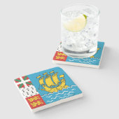 Saint Pierre and Miquelon Flag ストーンコースター (横)