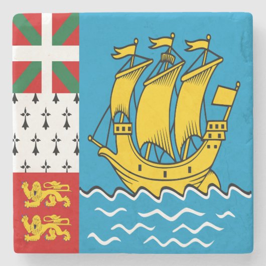 Saint Pierre and Miquelon Flag ストーンコースター (正面)