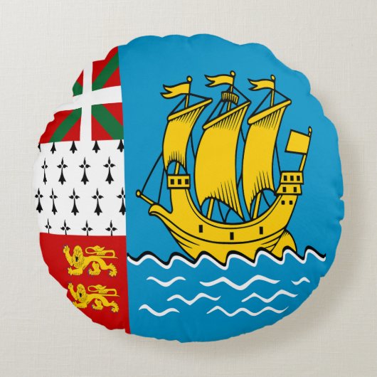 Saint Pierre and Miquelon Flag ラウンドクッション (正面)