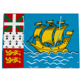 Saint Pierre and Miquelon Flag ラージペーパーバッグ (正面)