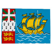 Saint Pierre and Miquelon Flag ラージペーパーバッグ (裏面)