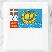 Saint Pierre and Miquelon Flag 長方形シール (バッグ)