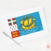Saint Pierre and Miquelon Flag 長方形シール (封筒)