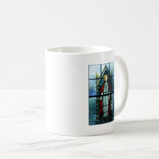Saint Pius X法皇のステンドグラスの芸術 コーヒーマグカップ (正面右)