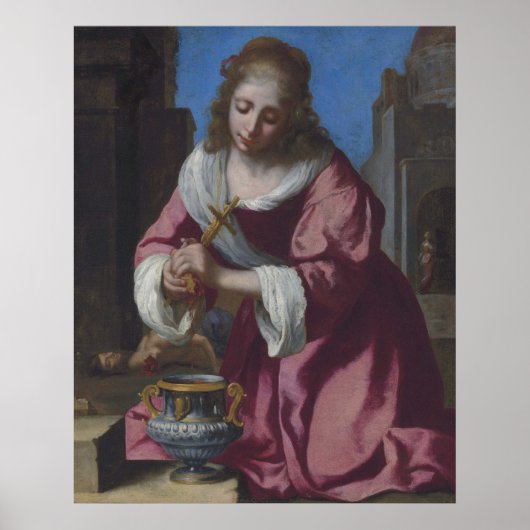 Saint Praxedis — Vermeer (1655) ポスター (正面)
