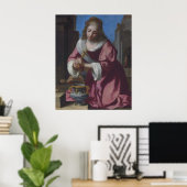 Saint Praxedis — Vermeer (1655) ポスター (ホームオフィス)
