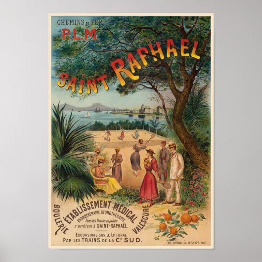 Saint-Raphaël France Vintage Poster 1893 ポスター (正面)