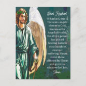 Saint Raphael Healing Archangel Angel Prayer Blank ポストカード (正面)