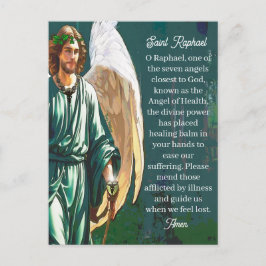 Saint Raphael Healing Archangel Angel Prayer Blank ポストカード