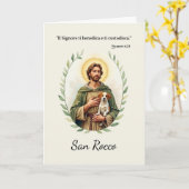Saint Rocco Italian Religious Scripture Blessing カード (黄色い花)