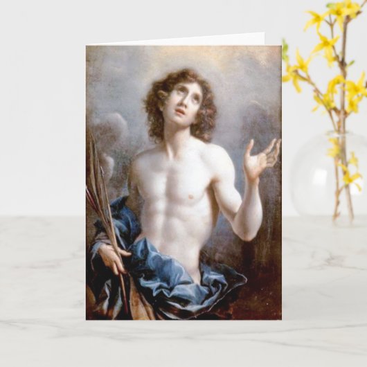 Saint Sebastian Fine Art Greetings Card カード (黄色い花)