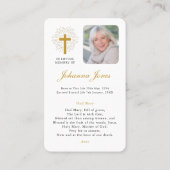 Saint Therese of Lisieux Bereavement Sympathy Card 名刺 (裏面)