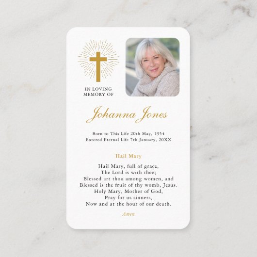 Saint Therese of Lisieux Bereavement Sympathy Card 名刺 (裏面)