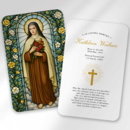 Saint Therese of Lisieux Bereavement Sympathy Card 名刺