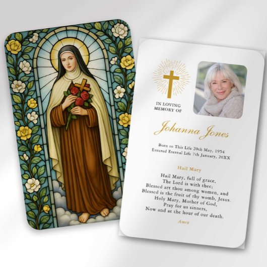 Saint Therese of Lisieux Bereavement Sympathy Card 名刺