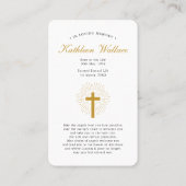 Saint Therese of Lisieux Bereavement Sympathy Card 名刺 (裏面)