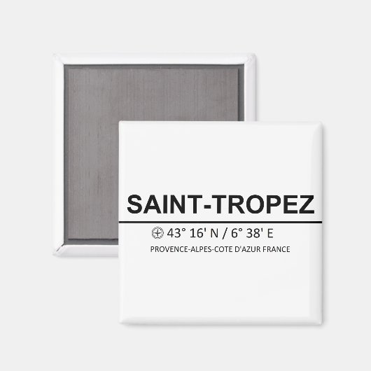 Saint Tropez Coordinaten - Saint Tropez Coordinate マグネット (正面/裏面)