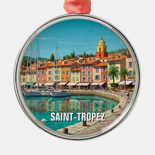 Saint-Tropez France Travel メタルオーナメント (正面)