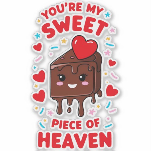Saint valentin et gourmand de chocolat シール (正面)
