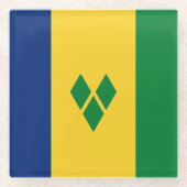 Saint Vincent Flag ガラスコースター (正面)