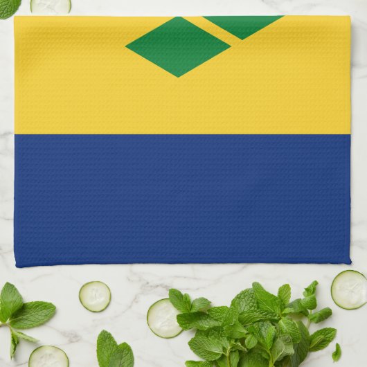 Saint Vincent Flag キッチンタオル (折り畳み)