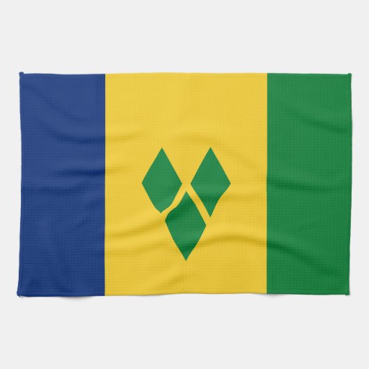 Saint Vincent Flag キッチンタオル (横)