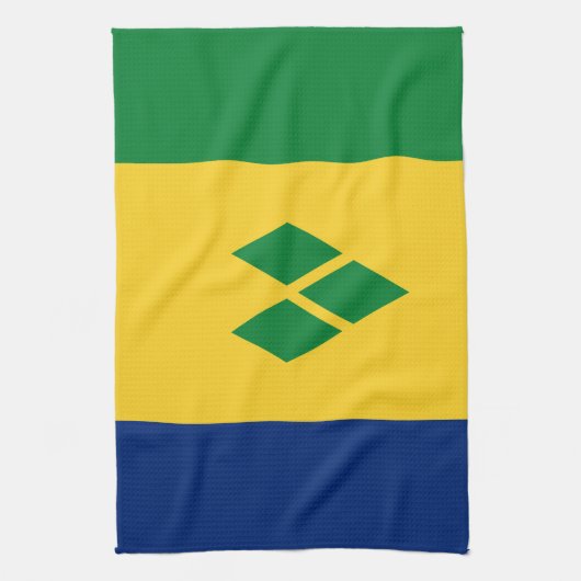 Saint Vincent Flag キッチンタオル (縦)