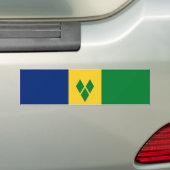 Saint Vincent Flag バンパーステッカー (車上)