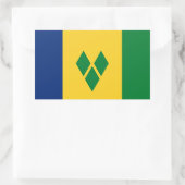Saint Vincent Flag 長方形シール (バッグ)