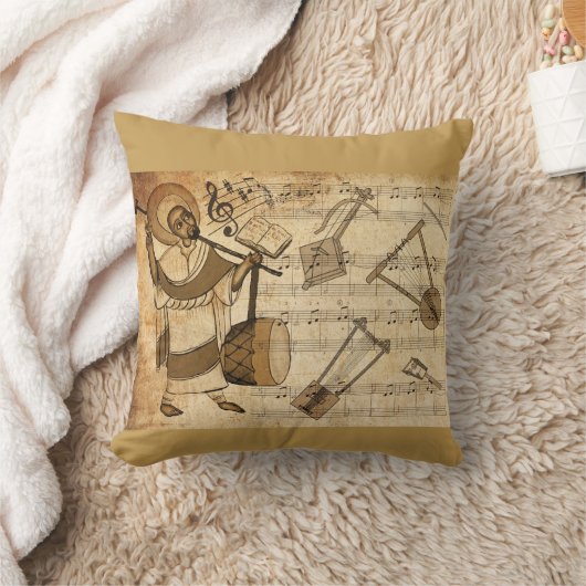 Saint Yared & The Ethiopian Music Instruments クッション (ブランケット)