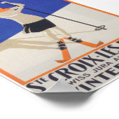 Sainte Croix Switzerlandヴィンテージスキーポスター ポスター (角)