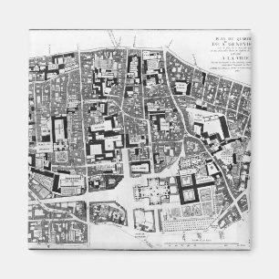 Sainte-Genevieve区域の地図、パリ1756年 マグネット