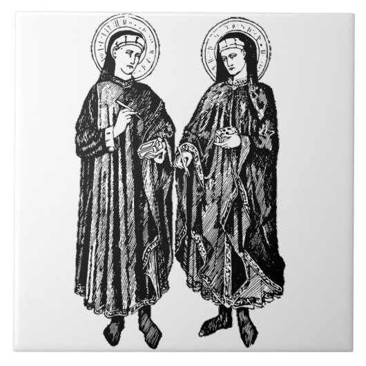 Saints CosmoとDamian by Bicci di Lorenzo タイル (正面)