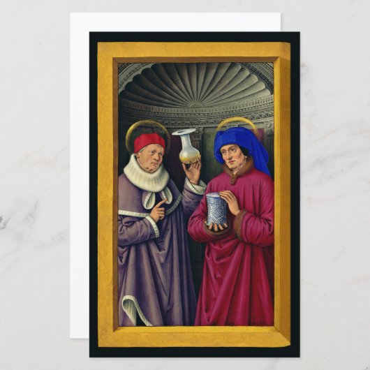 Saints CosmoとDamian by Jean Bourdichon (正面/裏面)