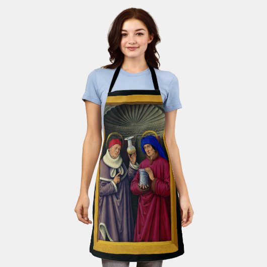 Saints CosmoとDamian by Jean Bourdichon エプロン (着用した状態)