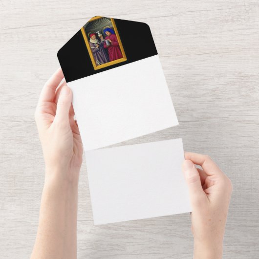 Saints CosmoとDamian by Jean Bourdichon オールインワン招待状 (貼ってはがせる)