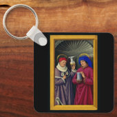 Saints CosmoとDamian by Jean Bourdichon キーホルダー (正面)