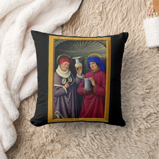 Saints CosmoとDamian by Jean Bourdichon クッション (ブランケット)
