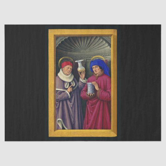 Saints CosmoとDamian by Jean Bourdichon 薄葉紙 (正面)