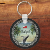 Saipe Tonga Eua whale tropical pacific island キーホルダー (正面)