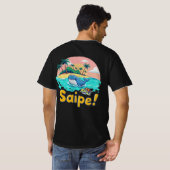 Saipe Tonga Off grid Pacific island whale turtle Tシャツ (裏面フル)